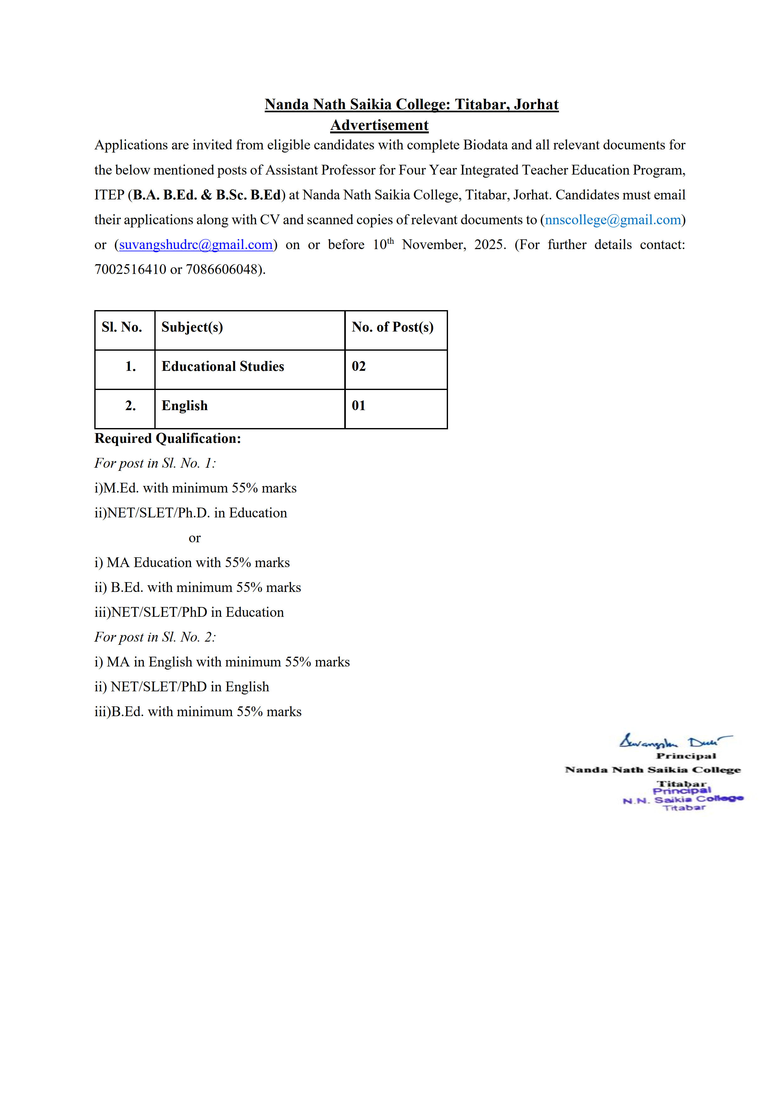 Advertisement ITEP 2025 second