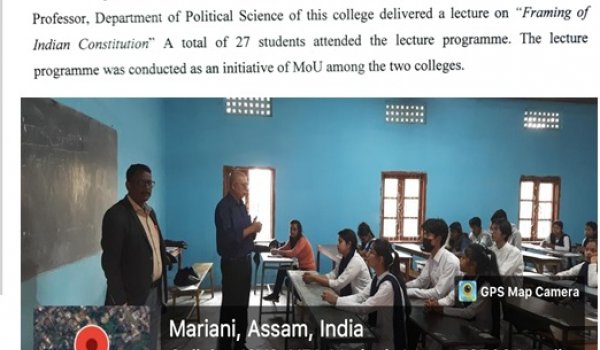 Faculty Exchange Programmme with Mariani College, Mariani