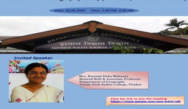 One Day Workshop on Demeanour of Geography Study, 30-06-2020