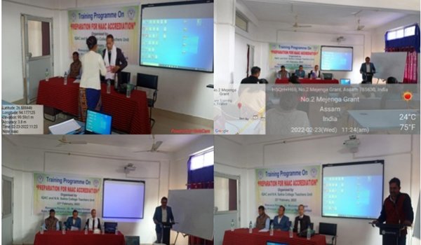 Training Programme on “Preparation of NAAC Accreditation”, 23-02-2022