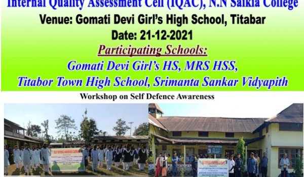 One Day Workshop on Self Defence Awareness , 21-12-2021